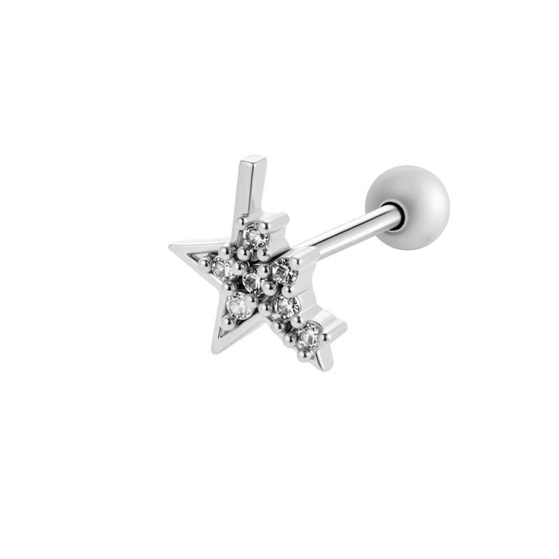 Boucles D'Oreilles Perçantes Pour Femme, 1 Pièce, Motif Licorne, Cuivre, Or, Zircone