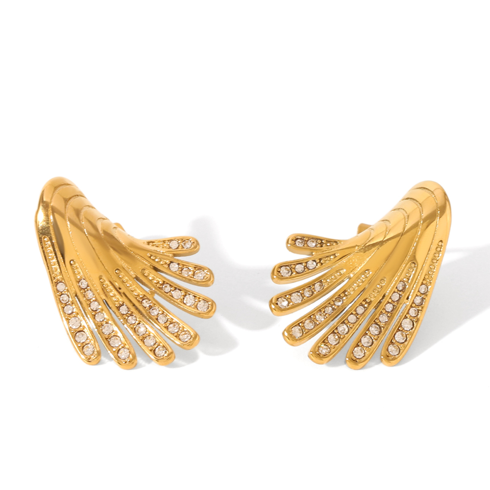 1 Paire De Boucles D'Oreilles Élégantes, Légères Et Luxueuses En Acier Inoxydable Imperméable Pour Femmes