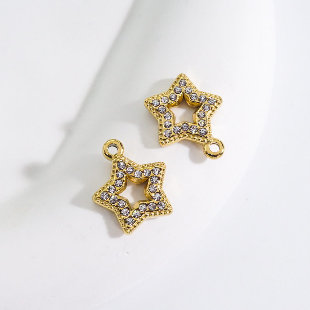 Pendentif Femme Luxueux Et Classique En Acier Inoxydable Étanche, Motif Étoile (1 Pièce) Image3