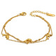 Collier de perles à clip double couche dauphin - Doré 