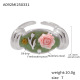 A092-Bague Rose Rose en Acier/N°7 Image4