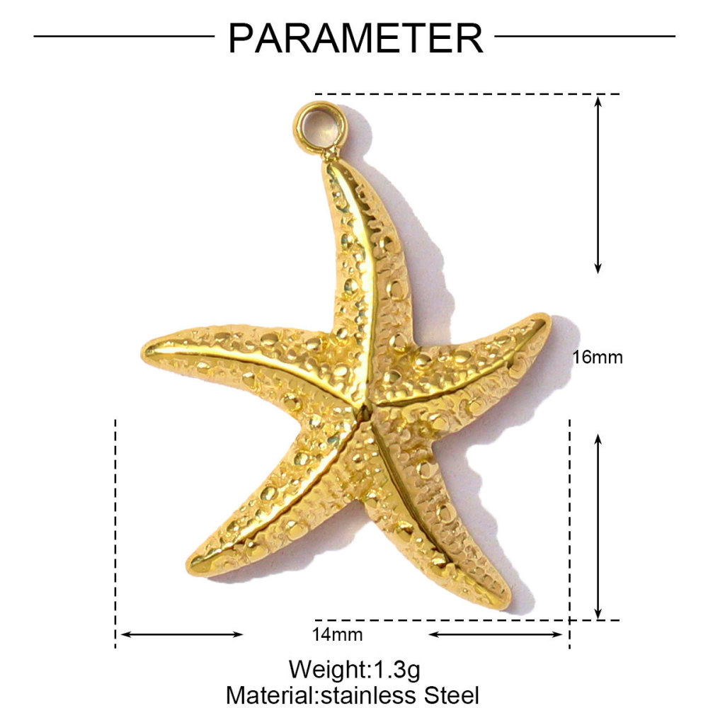 Pendentif Femme Luxueux En Acier Inoxydable Doré, Motif Crabe, À Monter Soi-Même (1 Pièce) Image2