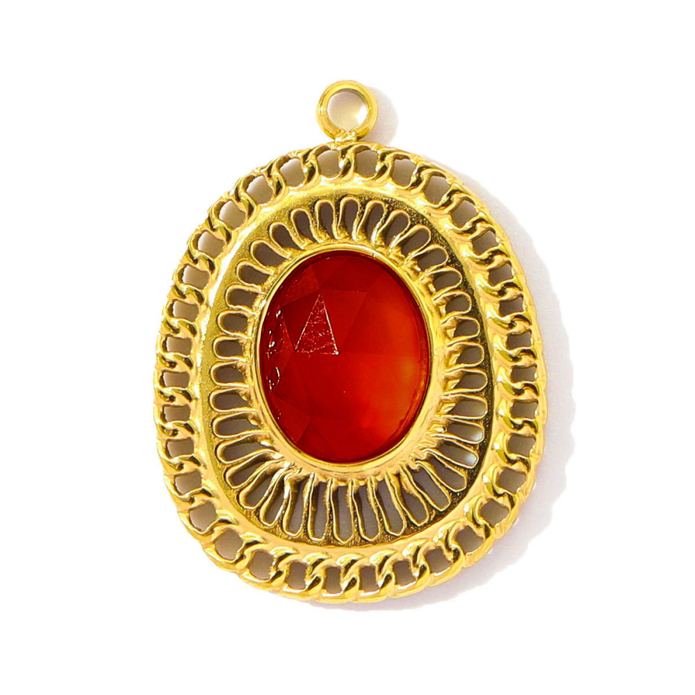 Pendentif Vintage En Pierres Naturelles Pour Femme, 1 Pièce 
