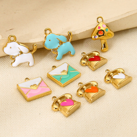 Pendentif romantique en forme de cœur mignon, en acier inoxydable étanche, à faire soi-même (1 pièce).