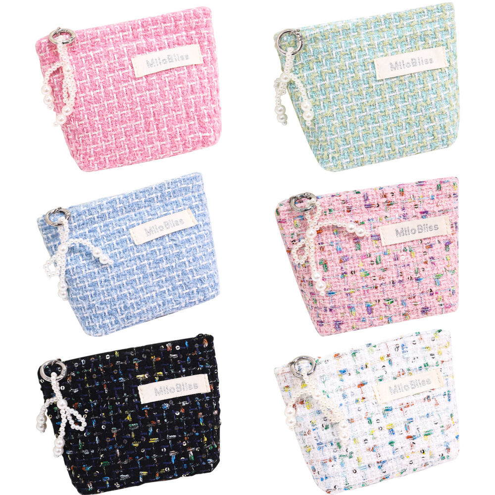 Trousse De Maquillage À Carreaux Doux, Série Romantique, 1 Pièce h5Image5