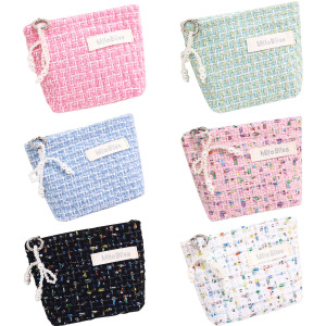 Trousse De Maquillage À Carreaux Doux, Série Romantique, 1 Pièce h5 Image5