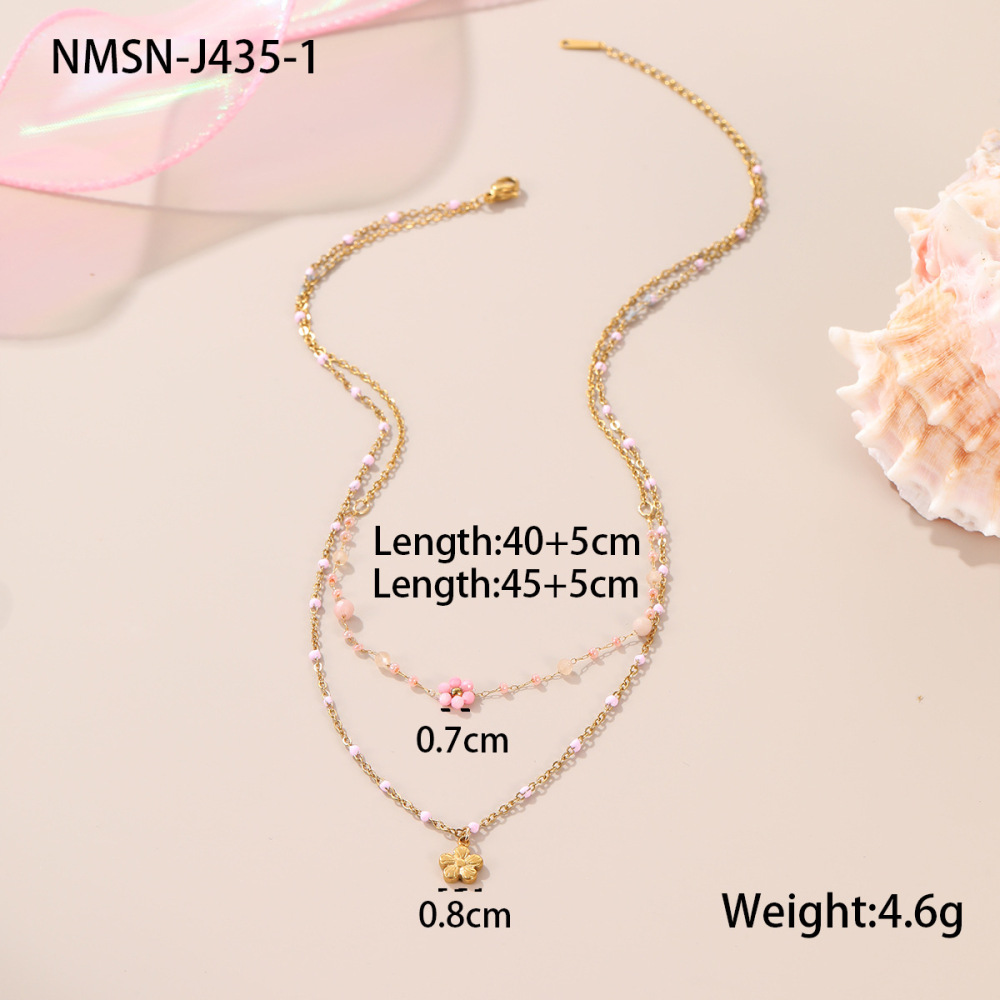 Collier Pendentif En Acier Inoxydable Doré, Étanche, Avec Pendentif En Forme De Fleur Douce 