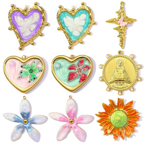 Pendentif Femme En Forme De Cœur, En Acier Inoxydable Étanche, Couleur Or, À Faire Soi-Même (1 Pièce), Collection Romantique h5 Image6
