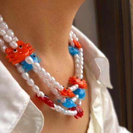 Collier De Perles De Crabe Émaillé 1 Pièce 2