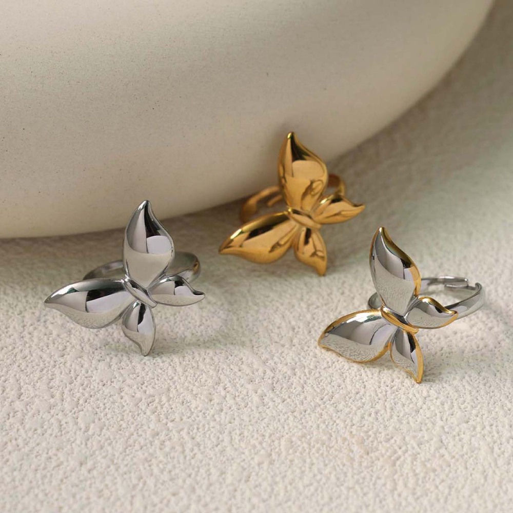 Bague Tendance En Acier Inoxydable Imperméable, Collection Simple Series, Motif Animal Décontracté. Image7