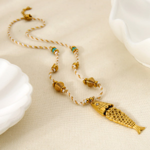 Collier Pendentif Étanche En Acier Inoxydable En Forme De Poisson (1 Pièce) h5 Image3