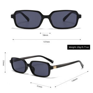 1 Paire De Lunettes De Soleil Pour Femme, Série Simple, Décontractées, Couleur Unie, Pc h5 Image10