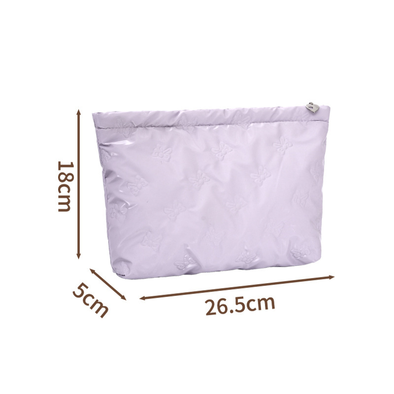1 Paire De Trousses De Maquillage Pour Femmes, Série Simple, Décontractées, Couleur Unie, Avec Nœud Papillon Image3