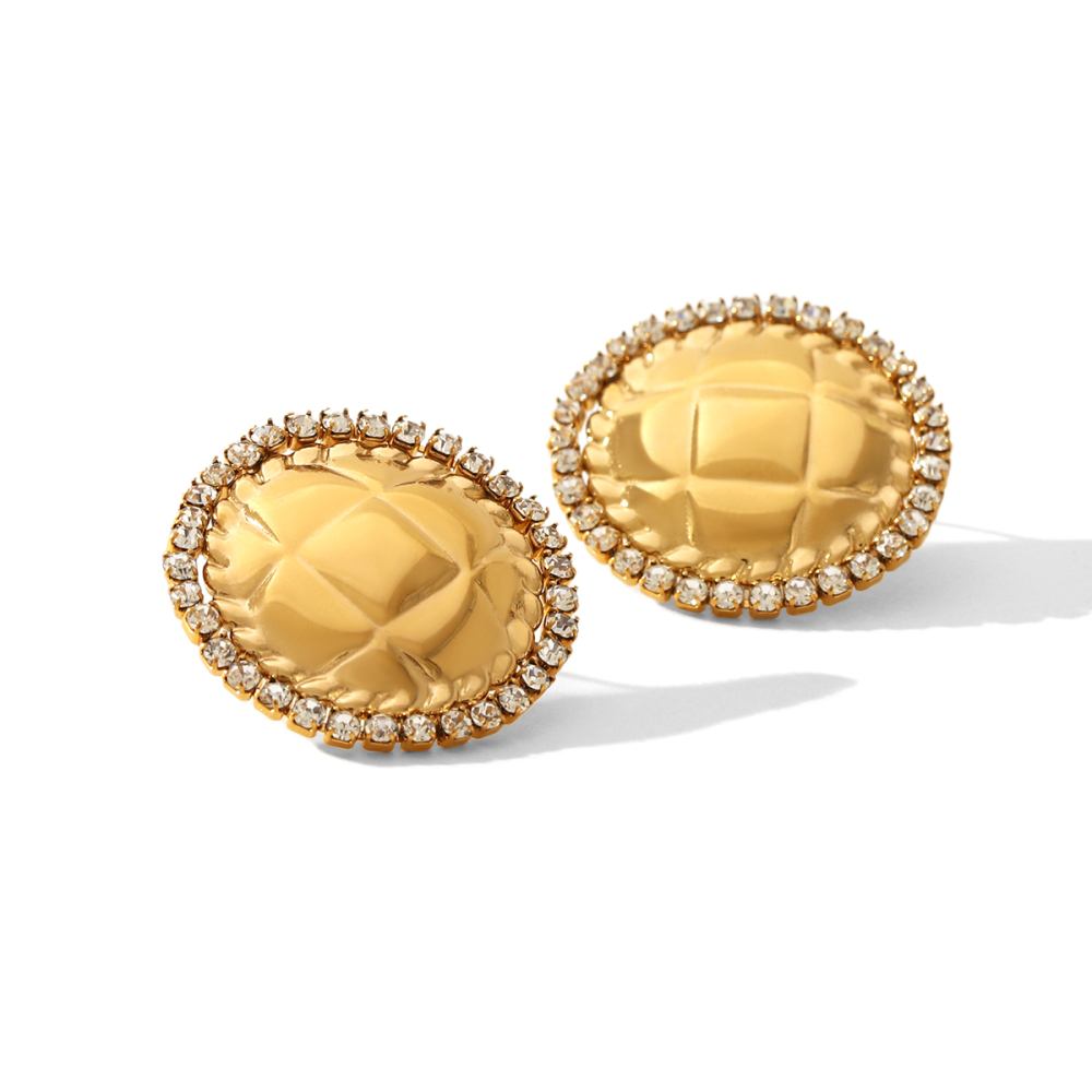 1 Paire De Boucles D'Oreilles Puces Géométriques Simples Pour Femme, En Acier Inoxydable Étanche, À Porter Au Quotidien.