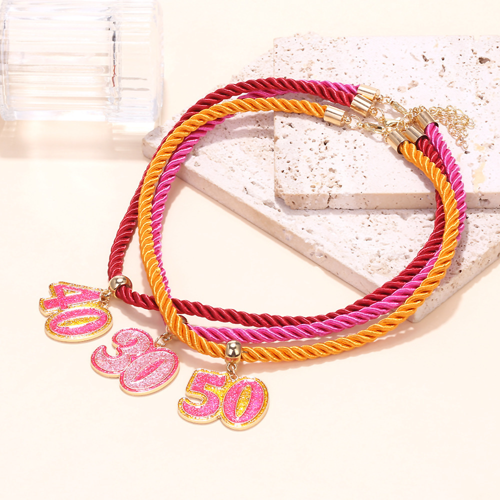  Ensembles De Colliers En Alliage, Nombres, Rassemblement Quotidien/Fête, Série Simple, Bijoux Pour Femmes Image4
