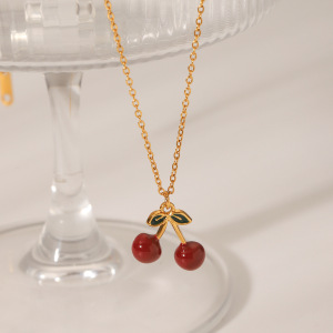 1 Paire De Colliers Pendentifs Pour Femmes, Collection Simple Series Daily Plant, En Acier Inoxydable Étanche h5 Image3
