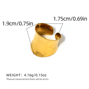 Bague Minimaliste En Acier Inoxydable Doré, De Forme Irrégulière Et Étanche (1 Pièce). h5