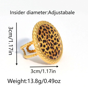 Bague Tendance Ethnique Simple Ronde En Acier Inoxydable Étanche Couleur Or (1 Pièce) h5 