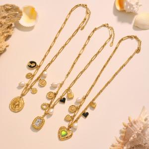Collier Pendentif Femme Luxueux En Acier Inoxydable, Couleur Or, Avec Pendentif Cœur En Zircon Et Bracelet Étanche. h5 Image5