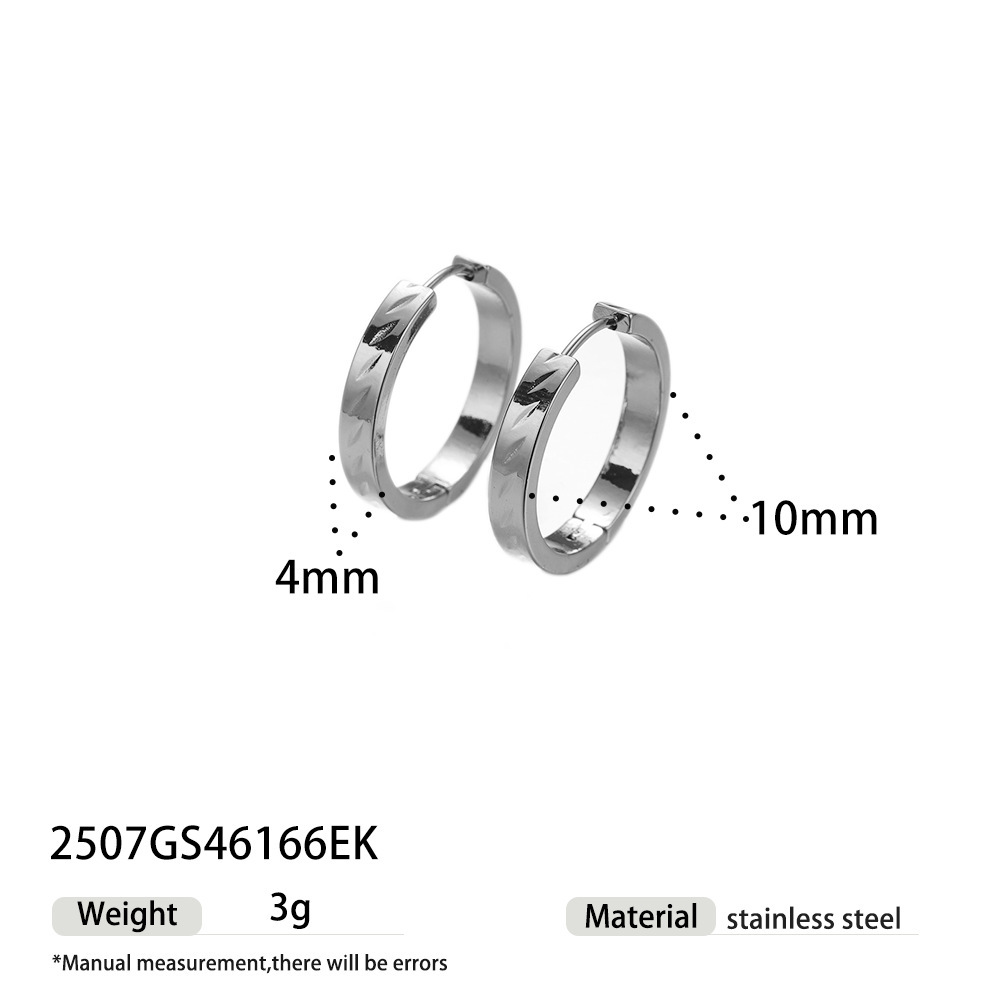 1 Paire De Boucles D'Oreilles Créoles Simples En Acier Inoxydable Étanche Couleur Or