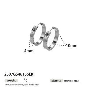 1 Paire De Boucles D'Oreilles Créoles Simples En Acier Inoxydable Étanche Couleur Or h5