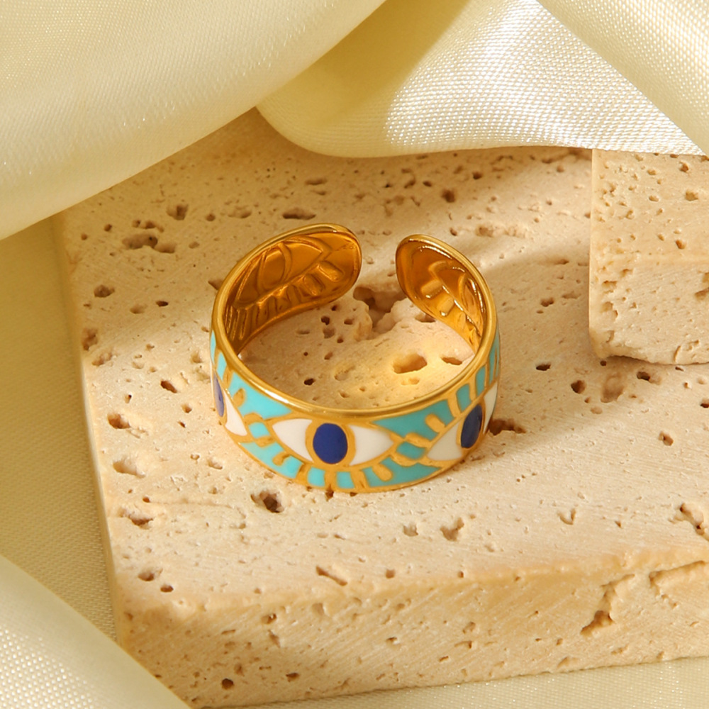 Bague Simple Et Élégante Pour Tous Les Jours, En Acier Inoxydable De Couleur Or, Étanche, Multicolore. Image4
