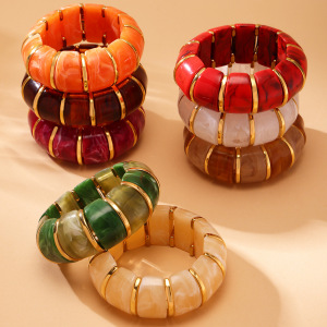 Bracelet Jonc Bohème En Résine Pour Femme, Série Classique, 1 Pièce h5 Image4
