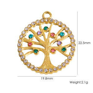 Pendentif Vintage Tree Life En Acier Inoxydable Étanche À Monter Soi-Même h5