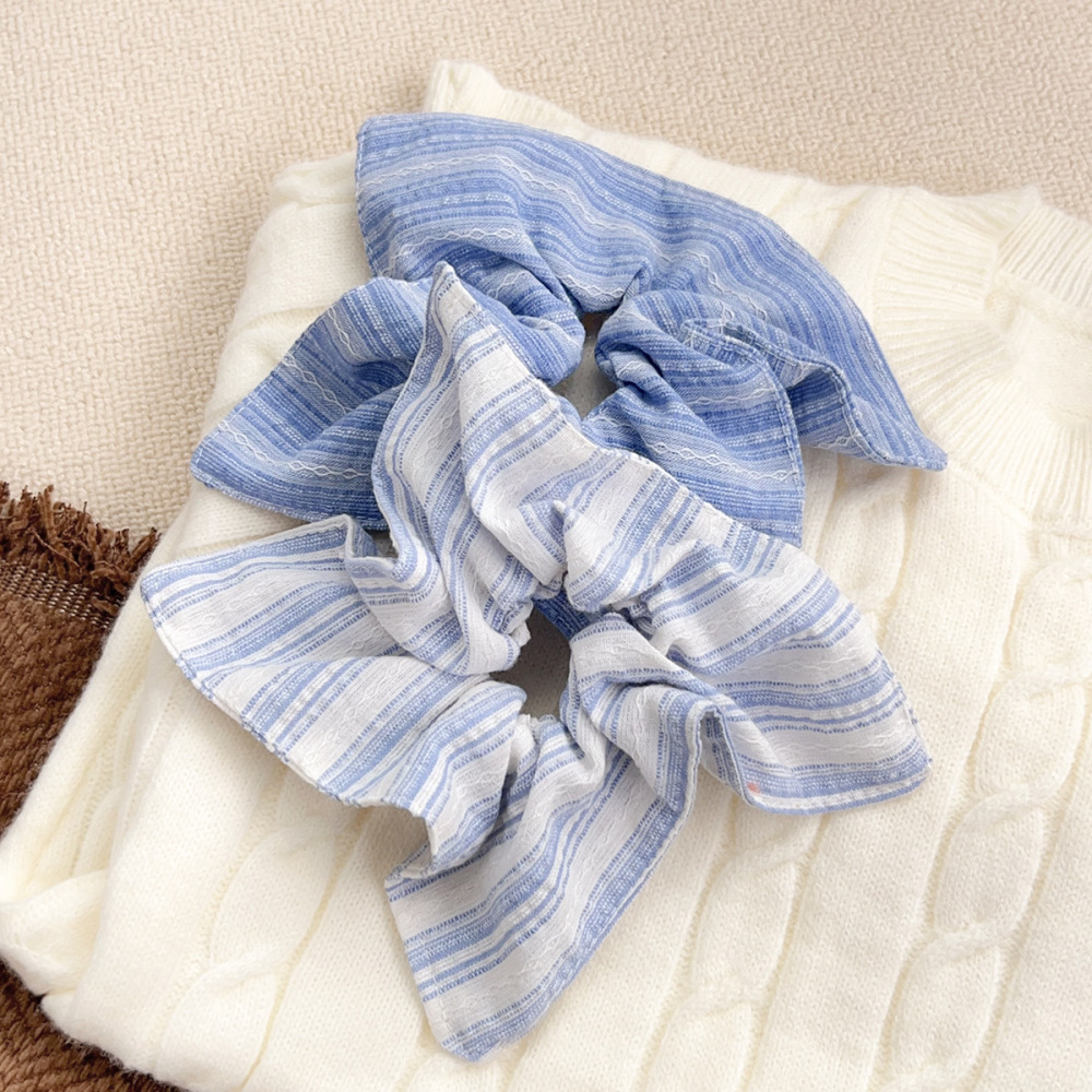 1 Chouchou Décontracté En Toile Bleue Pour Femme Image2