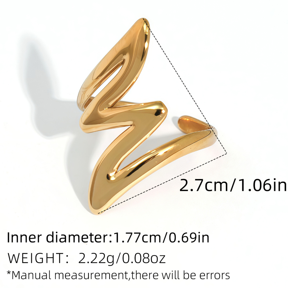 Bague Minimaliste En Acier Inoxydable Doré, Étanche, Collection Daily Lines (1 Pièce). Image2