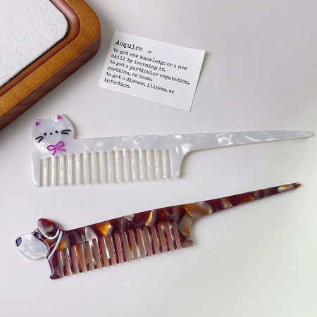Peigne pour femme en feuille d'acétate de cellulose pour chiots, 1 pièce