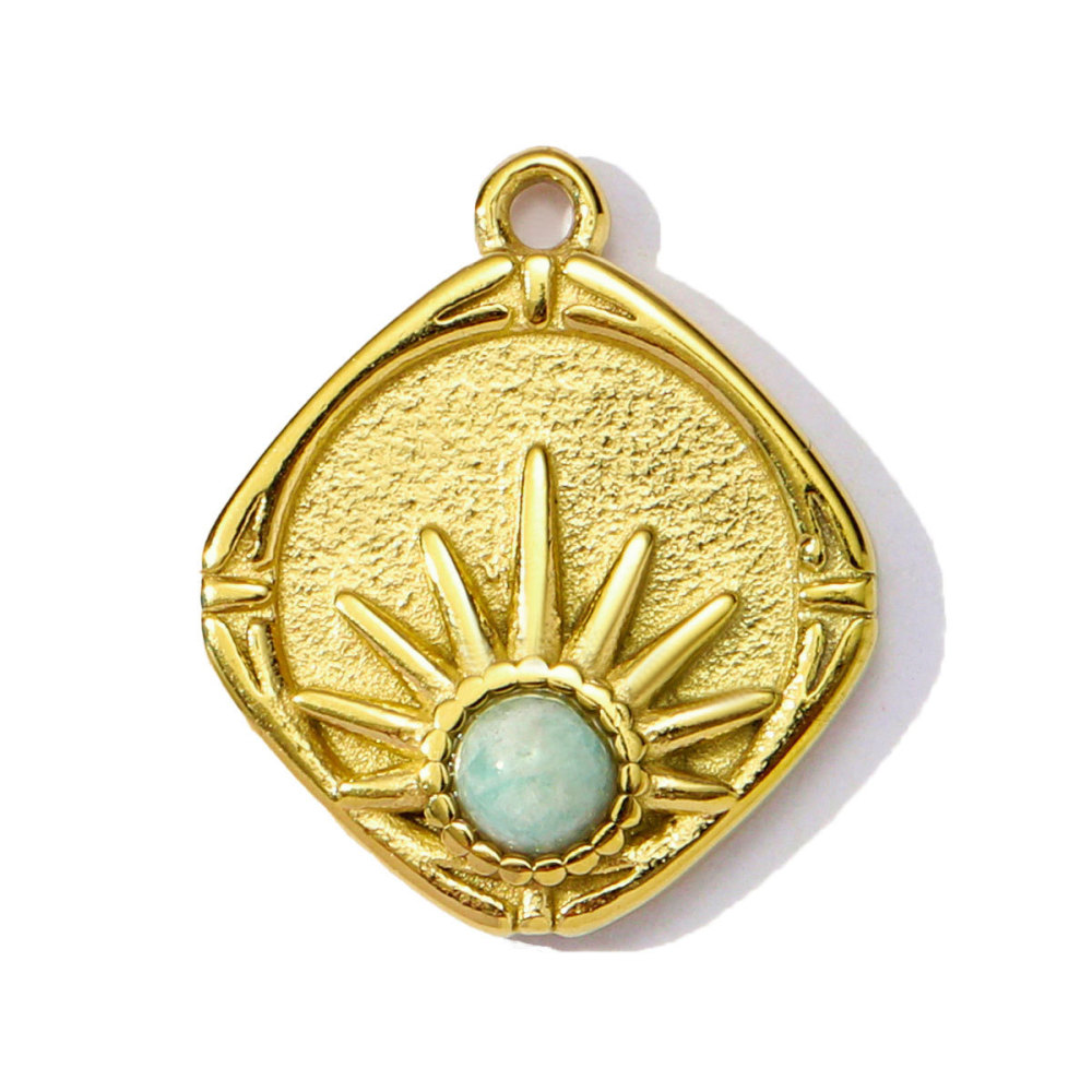 Pendentif Rectangulaire Quotidien En Pierres Naturelles Pour Femme, 1 Pièce 