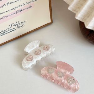 1 Paire De Pinces À Cheveux En Acétate Pour Femme, Série Simple, Motif Cœur Mignon h5 Image5
