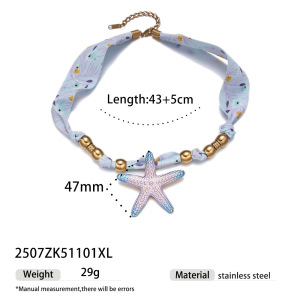 Collier Pendentif En Acier Inoxydable Doré, Style Coquillage Et Étoile De Mer (1 Pièce) h5 