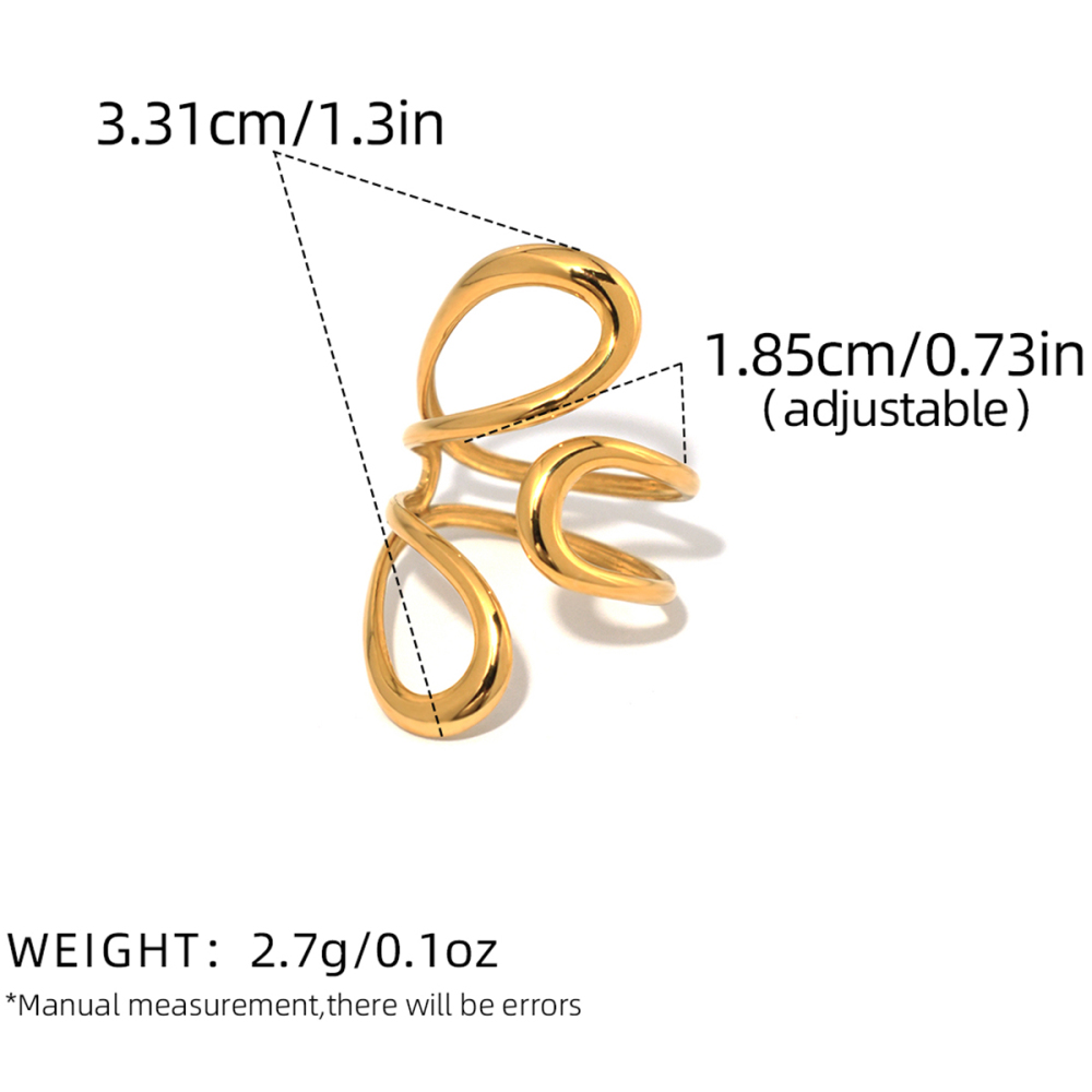 Bague Minimaliste Pour Femme, En Acier Inoxydable Étanche, De Forme Irrégulière Et Ajourée (1 Pièce). 