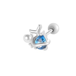 Boucle D'Oreille Piercing Fleur Cuivre Or Zircon 1 Pièce h5