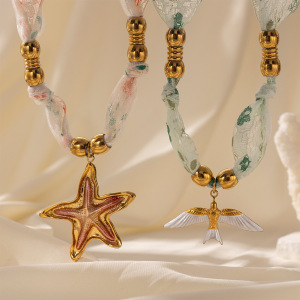Collier Pendentif Romantique En Acier Inoxydable Imperméable Couleur Or h5 Image4