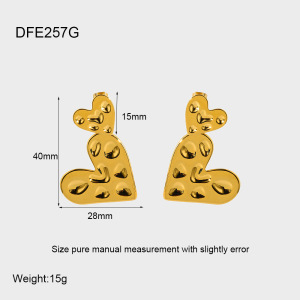 1 Paire De Boucles D'Oreilles Pendantes En Acier Inoxydable Étanches En Forme De Cœur h5 