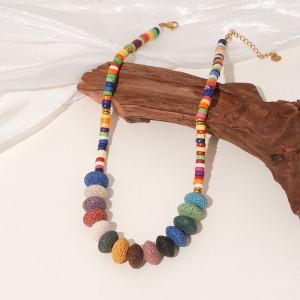 Collier De Perles Polychromes Pour Femme, 1 Pièce, Pierres Naturelles, Couleur Or h5 Image4