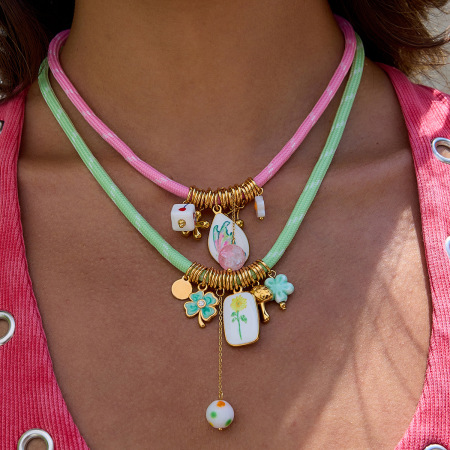 Collier Tressé Pour Femme, Collection Romantique, Motif Gouttelette, Couleur Or (1 Pièce)