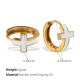 Petites boucles d'oreilles en or avec goutte d'huile blanche Image9