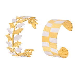 Bracelet Élégant En Acier Inoxydable Imperméable À Motif Feuille, 1 Pièce, Couleurs Assorties, Pour Femme h5 Image6