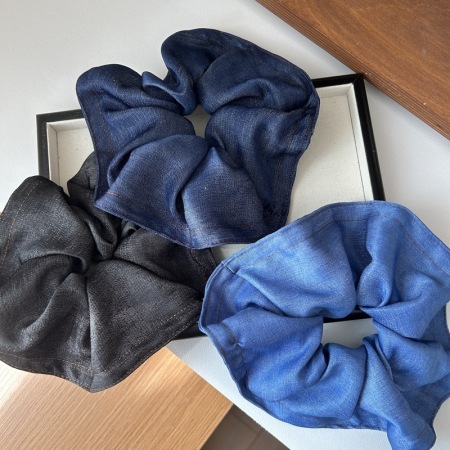 1 chouchou simple et décontracté en tissu de couleur unie pour femme