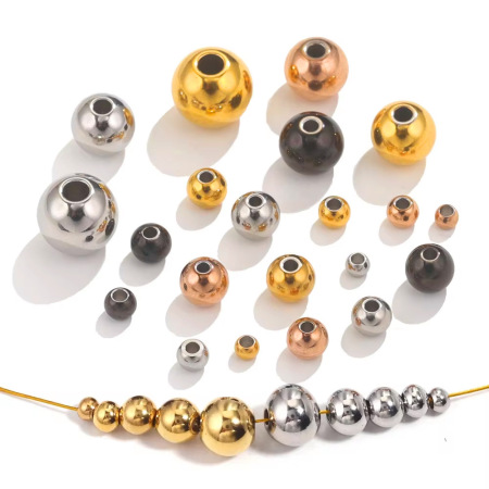 Perles d'espacement en acier inoxydable de forme irrégulière, série Simple, à faire soi-même