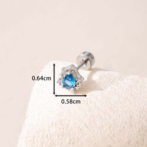 1 Paire De Boucles D'Oreilles À Tige En Acier Titane Et Zircone Pour Femme, Série Simple, Goutte Simple, Sans Placage h5