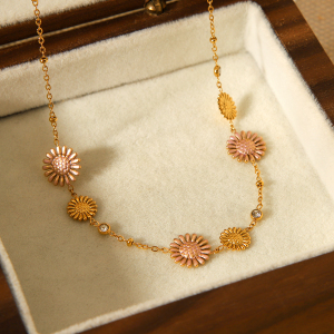 Collier À Maillons Pour Femme Daily Flower En Acier Inoxydable Étanche (1 Pièce) h5 Image6