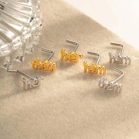 1 pièce de piercing de nez simple en cuivre doré