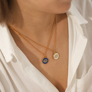 Collier Pendentif Œil De Diable En Acier Inoxydable Étanche Pour Femme (1 Pièce) h5 Image3