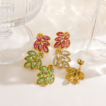 Boucles d'oreilles puces pour femmes, simples et élégantes, en acier inoxydable étanche.