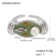A092-Bague en acier avec perle d'eau douce/N°7 Image2